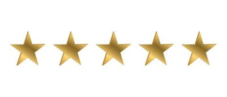 Five stars rating icon vector