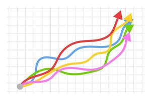 colorful financial growth arrows vector