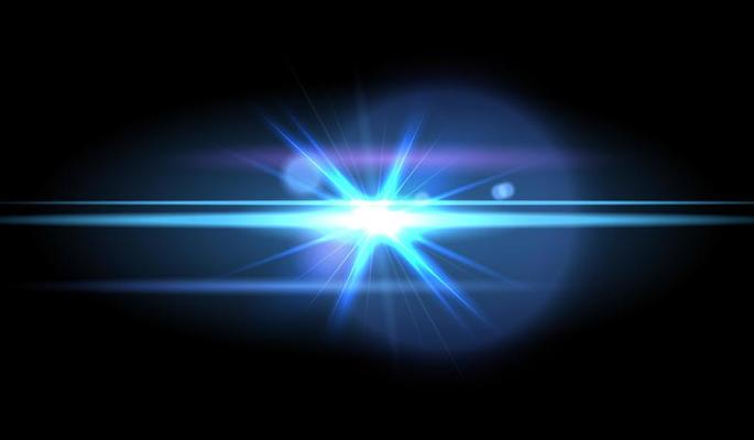 Lens flare isolated on black background