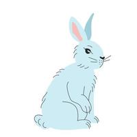 One blue Easter bunny is sitting vector