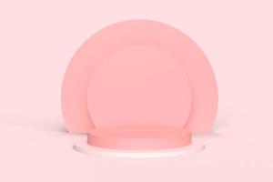Minimal background, mock up with podium for product display,Abstract white geometry shape background minimalist Valentine's day pink background,Abstract mock up backgroundup 3D rendering. photo