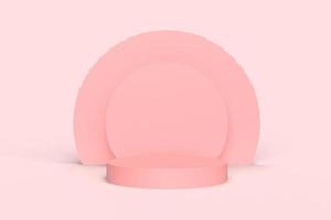 Minimal background, mock up with podium for product display,Abstract white geometry shape background minimalist Valentine's day pink background,Abstract mock up backgroundup 3D rendering. photo