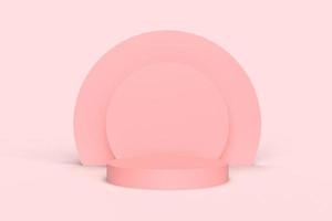 Minimal background, mock up with podium for product display,Abstract white geometry shape background minimalist Valentine's day pink background,Abstract mock up backgroundup 3D rendering. photo