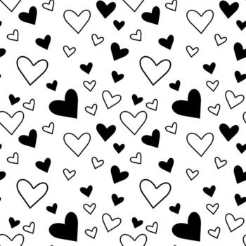Seamless endless pattern in the form of hearts. vector
