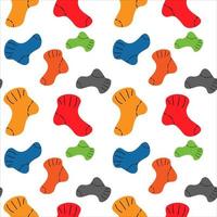 Bright seamless pattern with the image of warm bright multi-colored socks. Vector repeat texture.