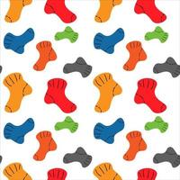 Bright seamless pattern with the image of warm bright multi-colored socks. Vector repeat texture.