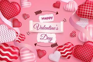 Feliz día de San Valentín. hermosa decoración romántica y amorosa vector