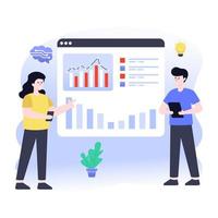 Online data analysis, flat illustration of data analytics vector