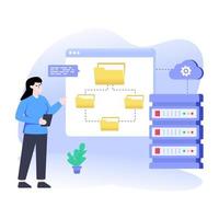 A web hosting flat character illustration vector