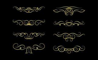 Gold Borders Elements Set Collection, ornament Vector. frame vector