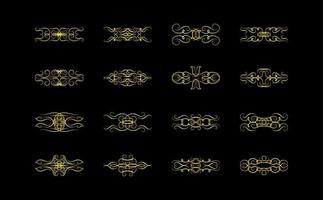 Gold Borders Elements Set Collection, ornament Vector. frame vector