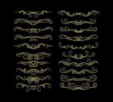 Gold Borders Elements Set Collection, ornament Vector. frame vector