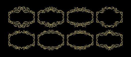 Gold Borders Elements Set Collection, ornament Vector. frame vector