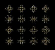 Gold Borders Elements Set Collection, ornament Vector. frame vector