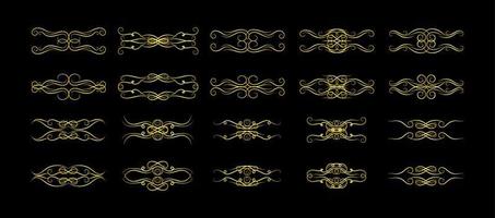 Gold Borders Elements Set Collection, ornament Vector. frame vector