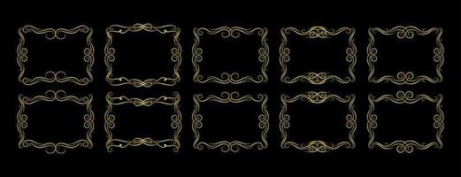 Gold Borders Elements Set Collection, ornament Vector. frame vector