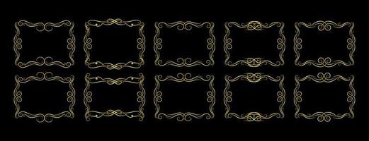 Gold Borders Elements Set Collection, ornament Vector. frame vector