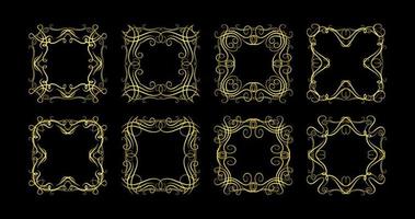 Gold Borders Elements Set Collection, ornament Vector. frame vector