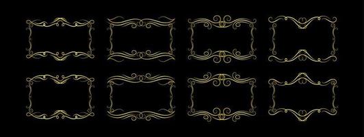 Gold Borders Elements Set Collection, ornament Vector. frame vector