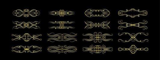 Gold Borders Elements Set Collection, ornament Vector. frame vector