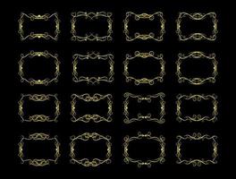 Gold Borders Elements Set Collection, ornament Vector. frame vector