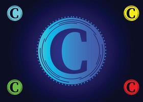 C new letter logo and icon design vector