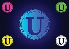 U new letter logo and icon design vector