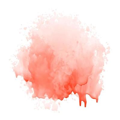 Red watercolor blood splash on a white background