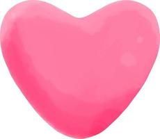 Love Heart in Pink Watercolor vector