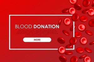 Blood Donation hospital site page. Poster or Flyer. Vector illustration.