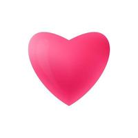 Valentines Day - vector illustration template with realistic pink heart icon