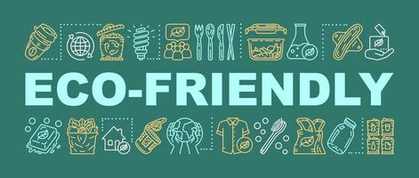 Eco-friendly word concepts banner. Presentation, website. Environmental pollution and issues awareness. Isolated lettering typography idea with linear icons. Vector outline illustration
