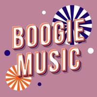 Boogie music vintage 3d vector lettering. Retro bold font, typeface. Pop art stylized text. Old school style letters. 90s, 80s poster, banner, t shirt typography design. Lilac color background