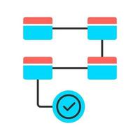 Activity diagram color icon. Workflow actions. Process map. Deployment flowchart. Problem solving stages. Step by step plan implementation. Movement to goal. Isolated vector illustration