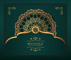 Modern Luxury mandala background with gold patterned style. This design perfect for Ramadan background, Invitation card, Decorative background, print, banner, poster, cover, brochure, flyer etc. vector