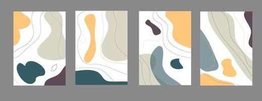 Collection abstract banner background with handrawn shape vector