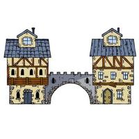 Old medieval town with gate vector