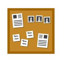 Bulletin board. Document and messages vector