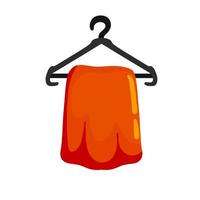 Clothes on hanger. Decoration of wardrobe and cloakroom vector