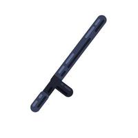 Police baton. Rubber weapons. Black stick for self-defense. vector