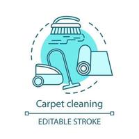 Carpet cleaning concept icon. Additional cleanup service idea thin line illustration. Vacuuming. Floor washing. Laminate mopping. Vector isolated outline drawing. Editable stroke