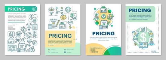 Pricing brochure template layout. Market sale. Required payment. Flyer, booklet, leaflet print design with linear illustrations. Vector page layouts for magazines, annual reports, advertising posters