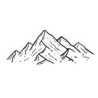 montañas en estilo grabado. vector