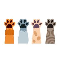 Set of different paw vector