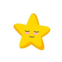 linda estrella. elemento de la noche y la naturaleza. objeto amarillo ilustración de dibujos animados niños dibujando. estrella espacial con cara divertida vector