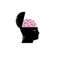 Silhouette of head. Open mind and consciousness. vector