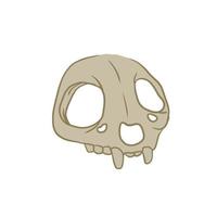 Cat skull. Dead head of pet. Bones for Halloween. Outline cartoon vector