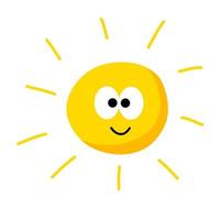 Cute sun. Element of summer and nature. vector