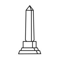 Obelisk. Outline stone monument. vector