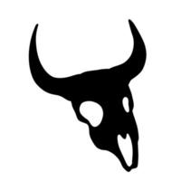 Silhouette of skull with horns. vector